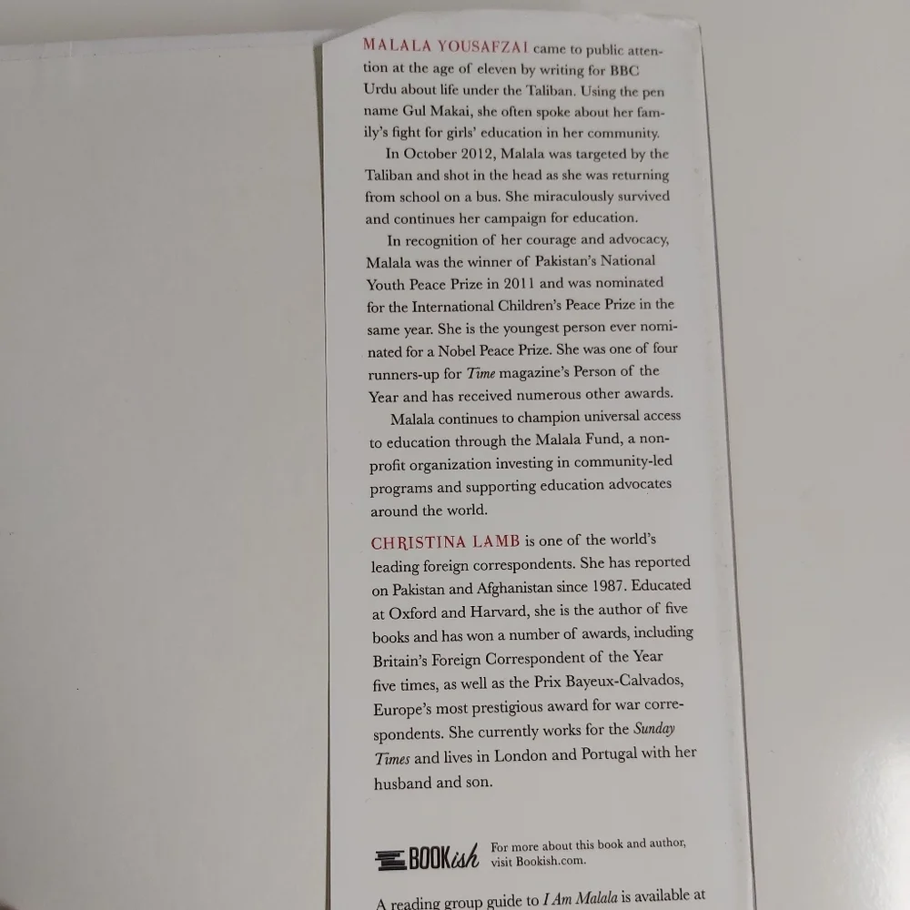 🤩2/$30 I am Malala - hardcover book - Picture 3 of 4